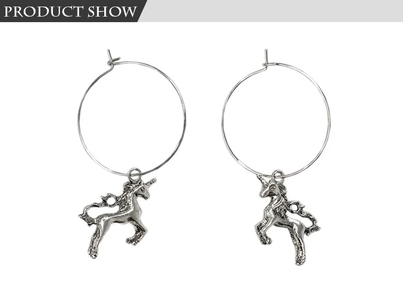 Unicorn Mermaid Rabbit Hoop Earrings  (8)