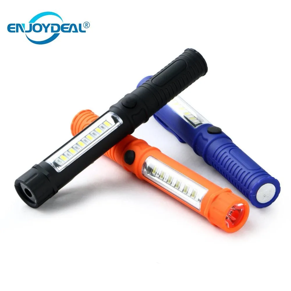 

Multifunction Portable 12 LED Flashlight Torch COB Work Light Penlight 3 Modes Magnet Clip Lamp For 3xAAA batteries
