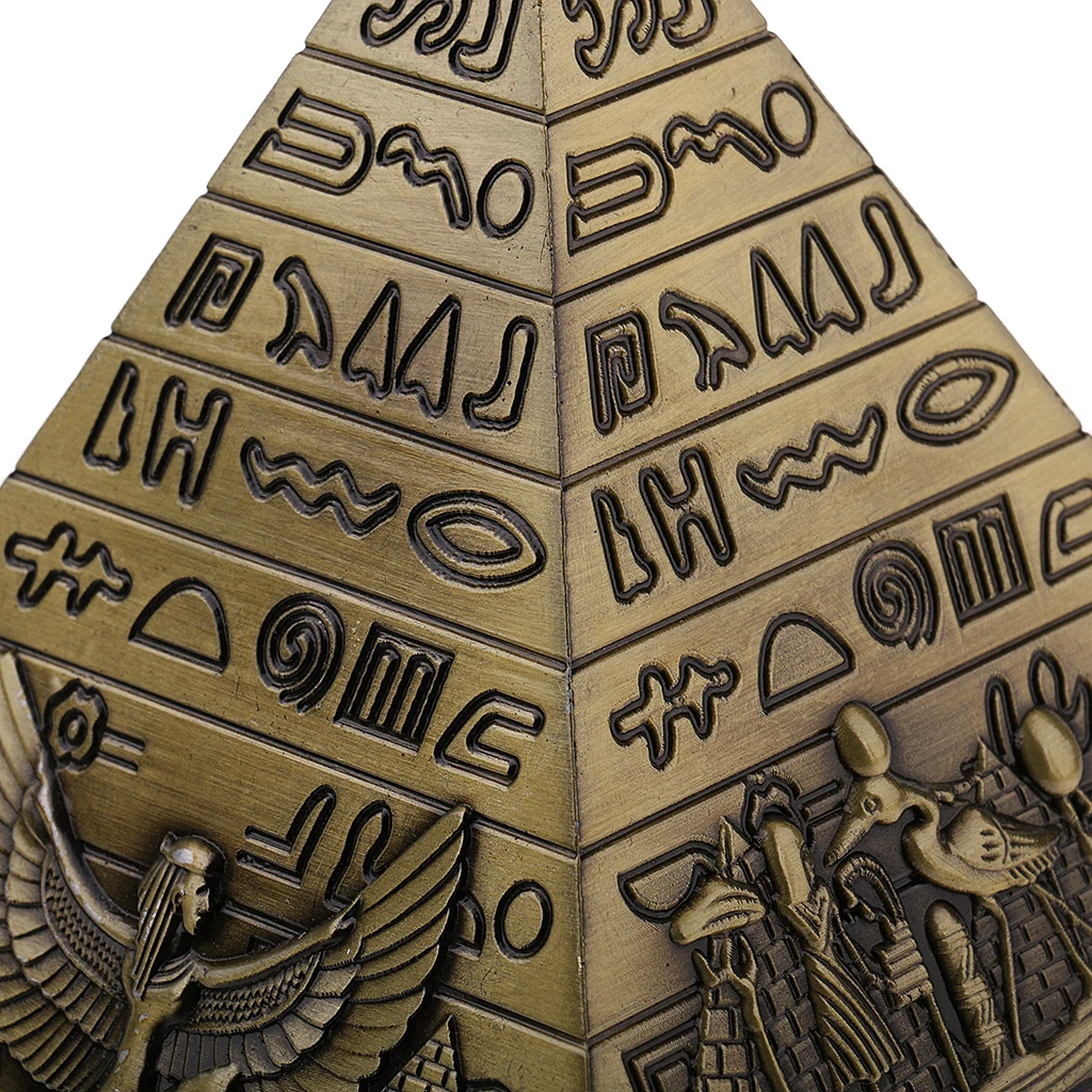 Metal Handicrafts Egyptian Pyramids Building Model Home Bookshelf Ornament Bronze