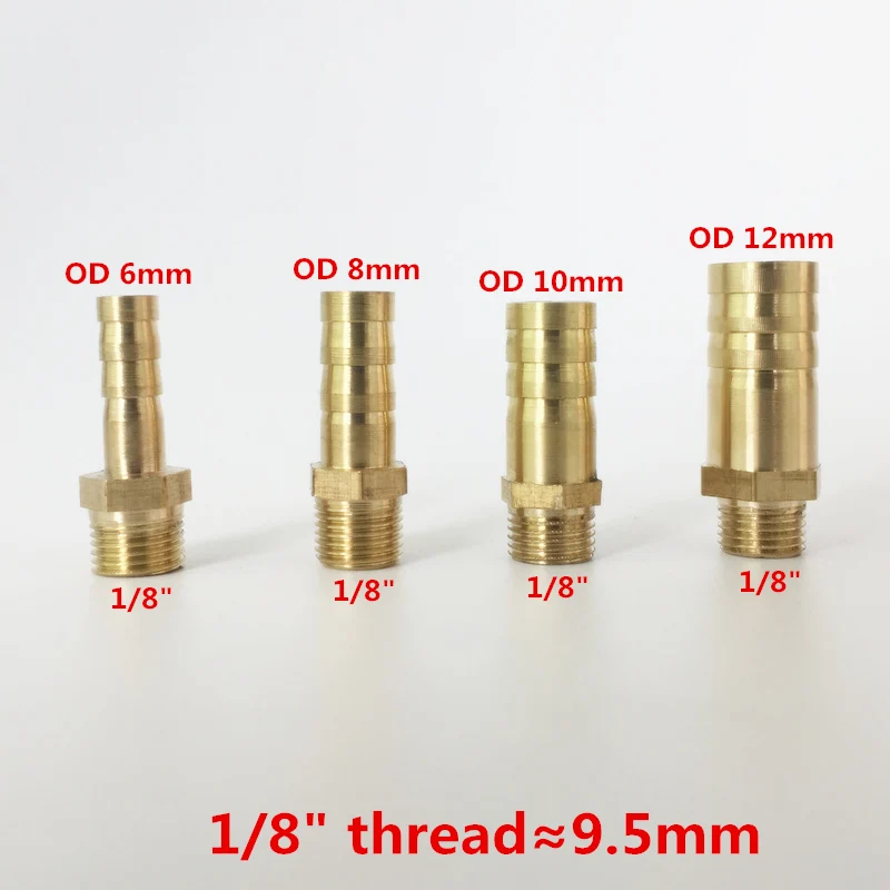 Латунные соединители для труб 6 мм 8 мм 10 мм 12 мм 14 мм 16 мм 19 мм колючая 1/" 1/4" 3/" 1/2" с наружной резьбой латунные соединители