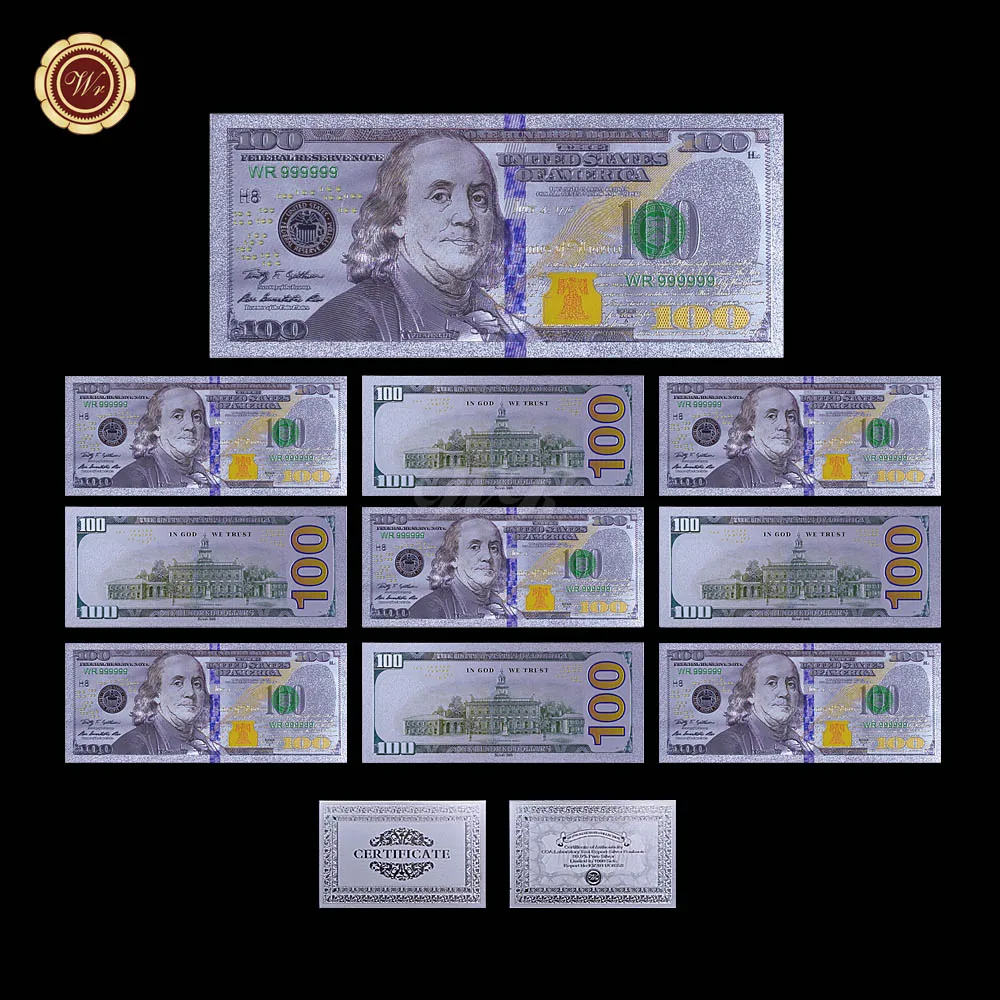 WR USD 100 Американский Мир бумажные деньги качество 999 9 серебряная фольга