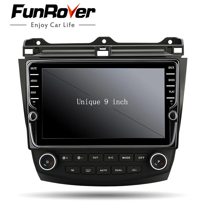 Best FUNROVER 9" Android 8.0 Car DVD Multimedia Player GPS For Honda Accord 7 2003-2007 2004 2005 2006 radio navigation stereo 2G RAM 4