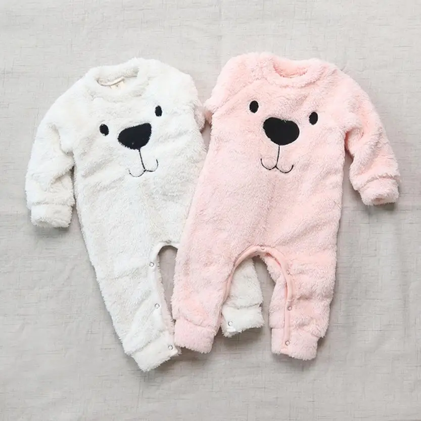 Модный толстый свитер для новорожденных комбинезон с рисунком медведя для детей новорожденных Теплый Плюшевый комбинезон детский спортивный костюм 6,7