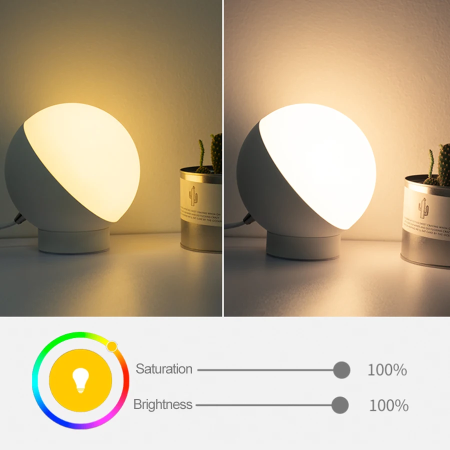 Светодиодный настольный светильник Smart Wifi Голосовое управление ночник светодиодный с защитой для глаз, настольная лампа круглая