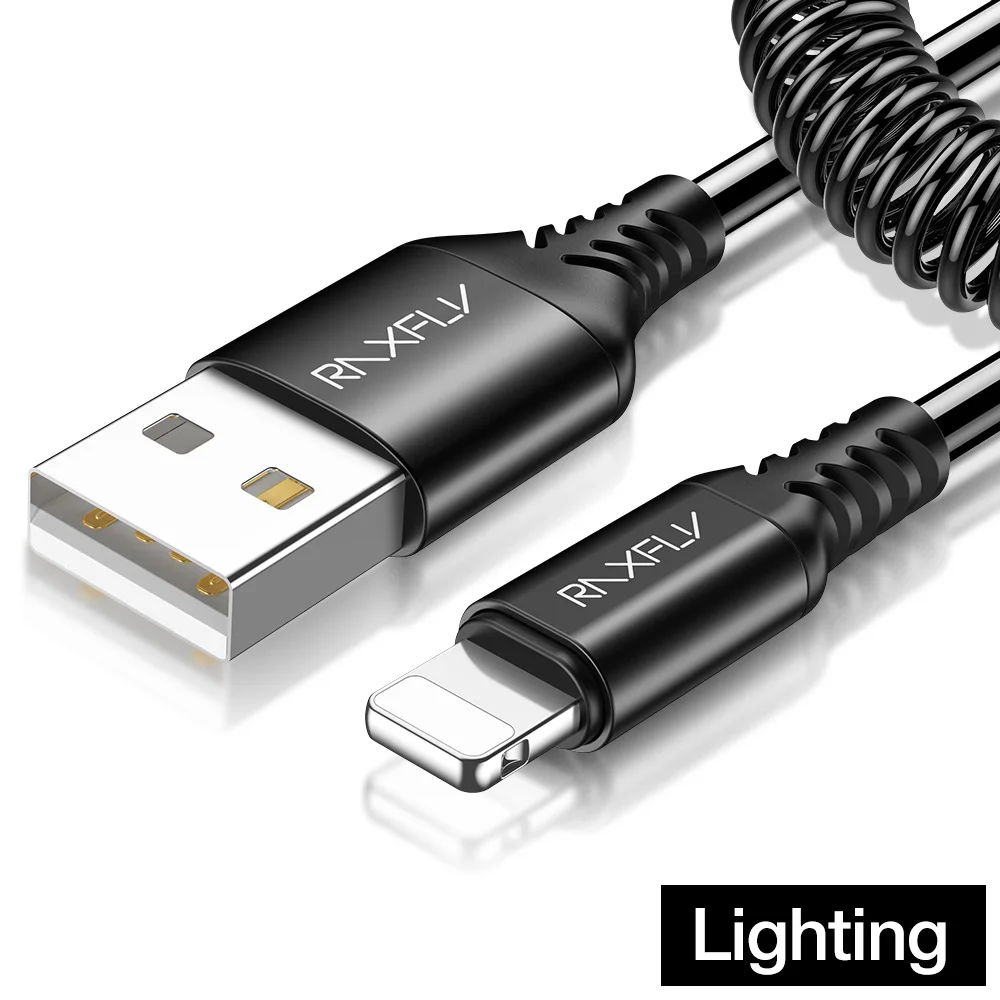 USB raxfly Тип C кабель для samsung S9 S8 Весна 2A быстро Зарядное устройство Micro USB кабель для iPhone с разъёмом Lightning Кабель для iPhone XR XS Max - Цвет: Black Lighting
