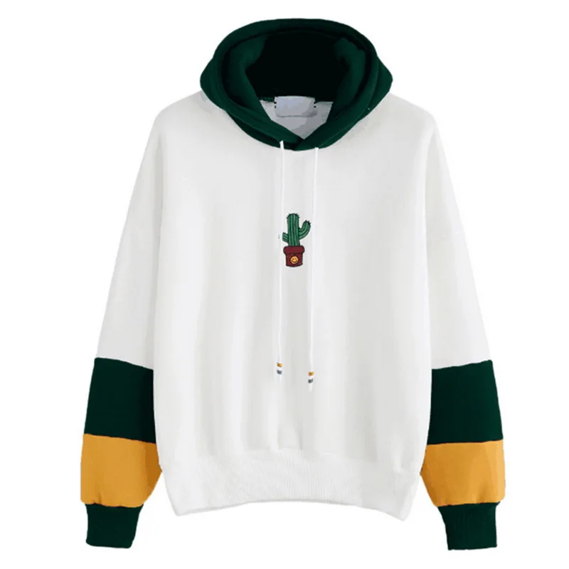 

NIBESSER Female Long Sleeve Hoodies Sweatshirts Ladies Cactus Printed Oversized Hoody Harajuku Women Casual Gothic Clothing 2018