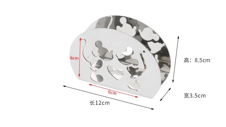 Держатель для салфеток из нержавеющей стали с Микки Маусом, держатель для салфеток с Микки Маусом, зажим для салфеток в форме веера, ресторанный инструмент для салфеток