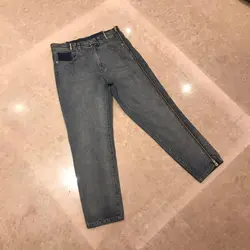 2019 женские Модные свободные боковые джинсы на молнии 0527