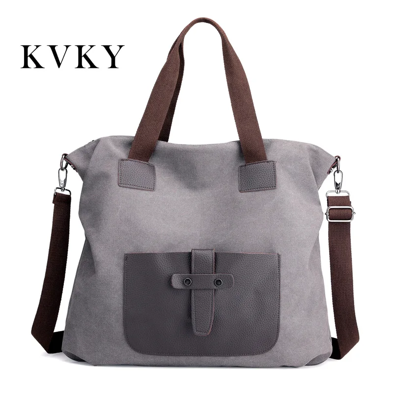 

KVKY New Women Shoulder Bags Lady Handbags Messenger Bag High Quality Canvas Women's Large Capacity Casual Travel Shopping Bag