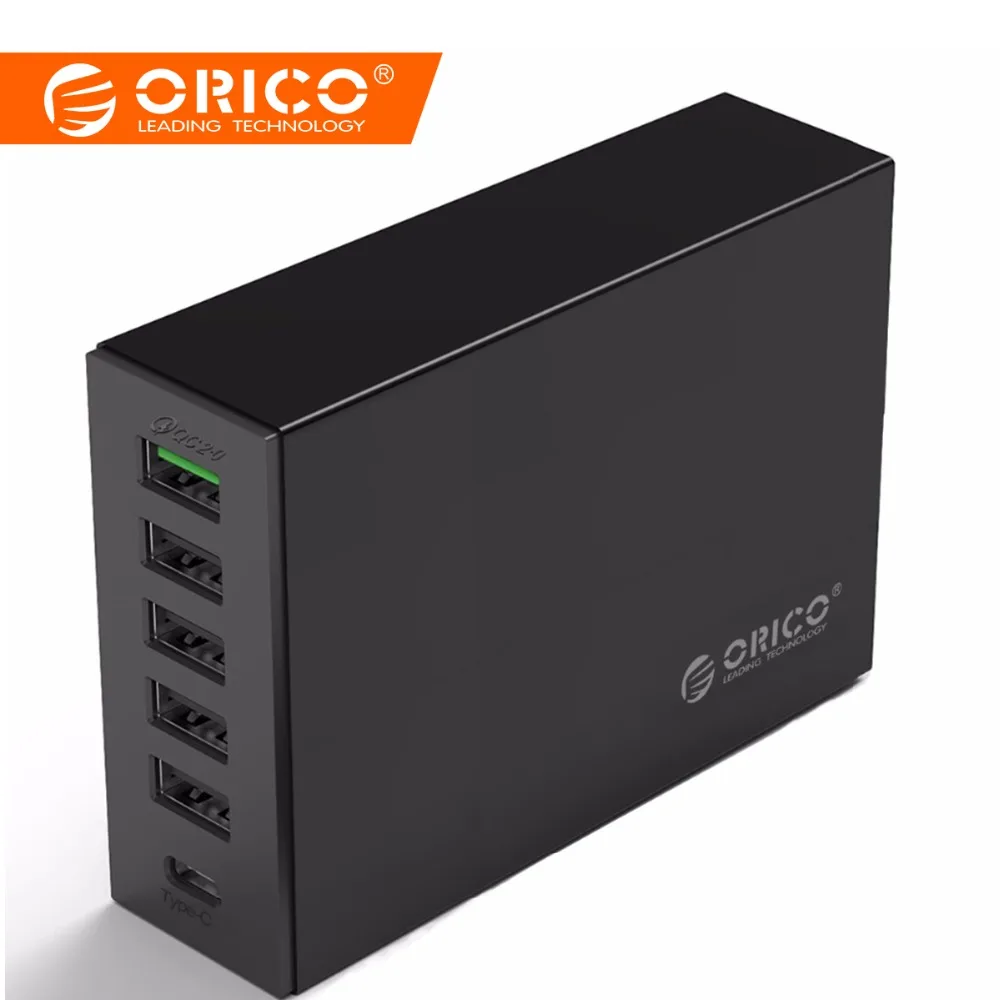 

ORICO 6 Port USB Charger Quick Charge 2.0 Type-C Universal Desktop USB Phone Charger for Nexus 5X iPhone Samsung Xiaomi