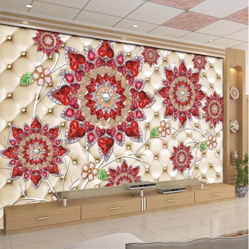 

beibehang Custom wallpaper 3d murals shine jewelry papier peint soft bag jewelry background wall living room bedroom wallpaper
