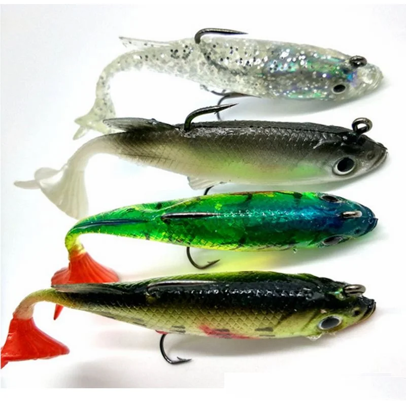 

4pcs Fishing Lures Sea Fishing Tackle Soft Bait Lead Fishing 8cm/14g Artificial Bait Jig Wobblers Rubber Silicon Lure