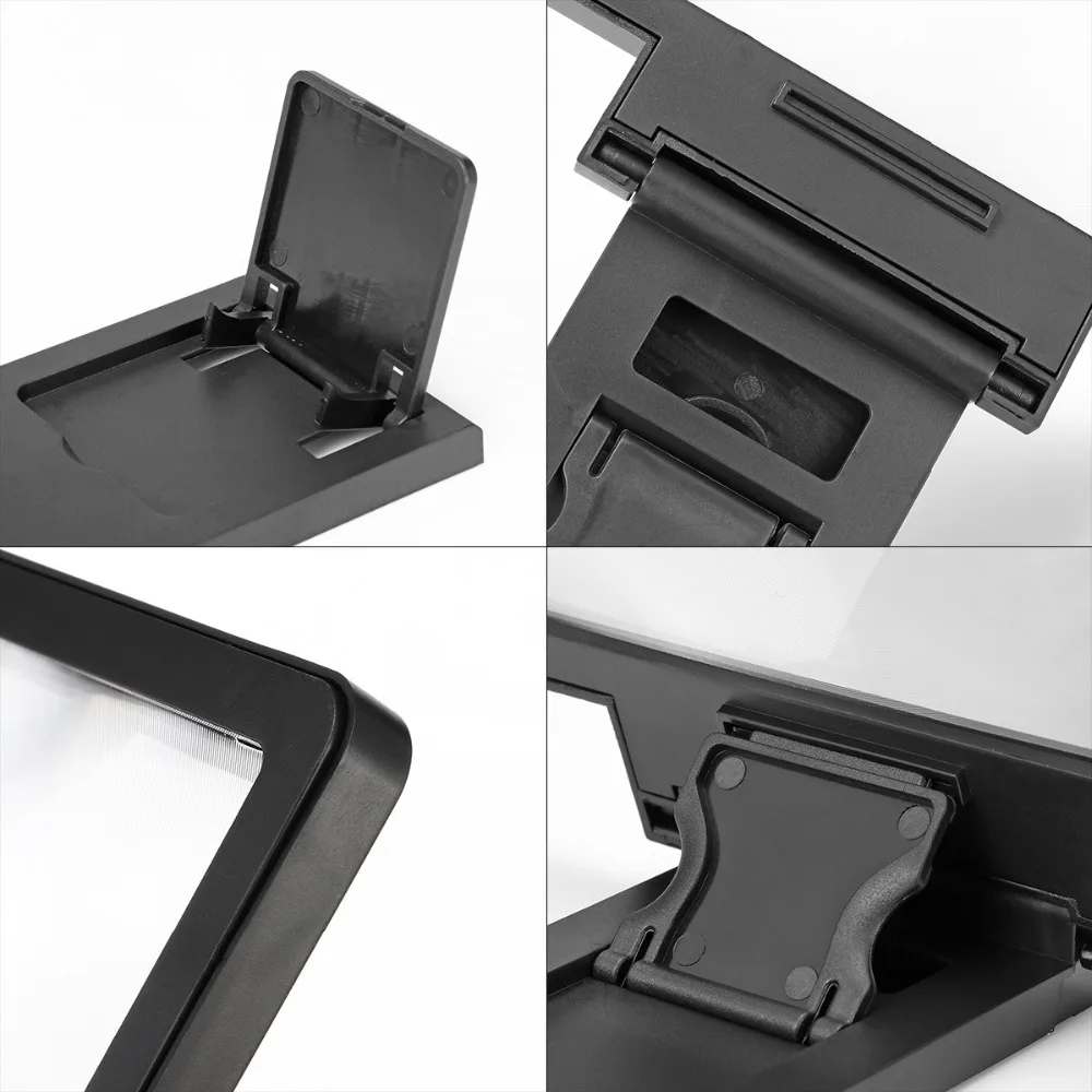  3D Smartphone Bildschirm Lupe Halter 184*155*7mm Schwarz Farbe Kunststoff Handy Halter Steht für ip