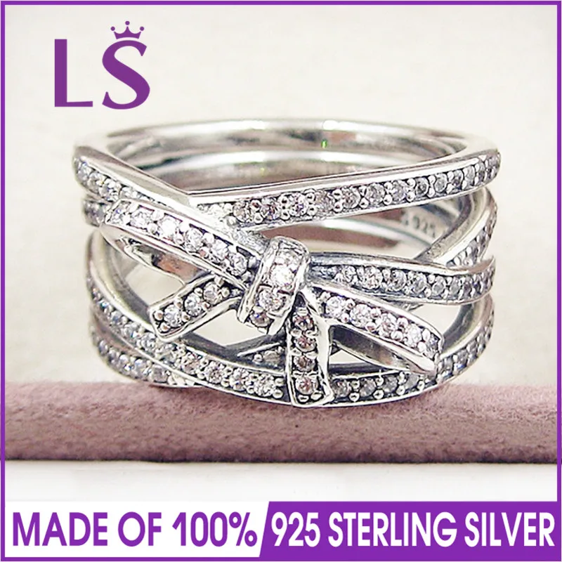 

LS High Quality 100% Real 925 Sterling Silver Delicate Sentiments Ring For Women DIY Fashion Rings 100% Fine Jewelry H