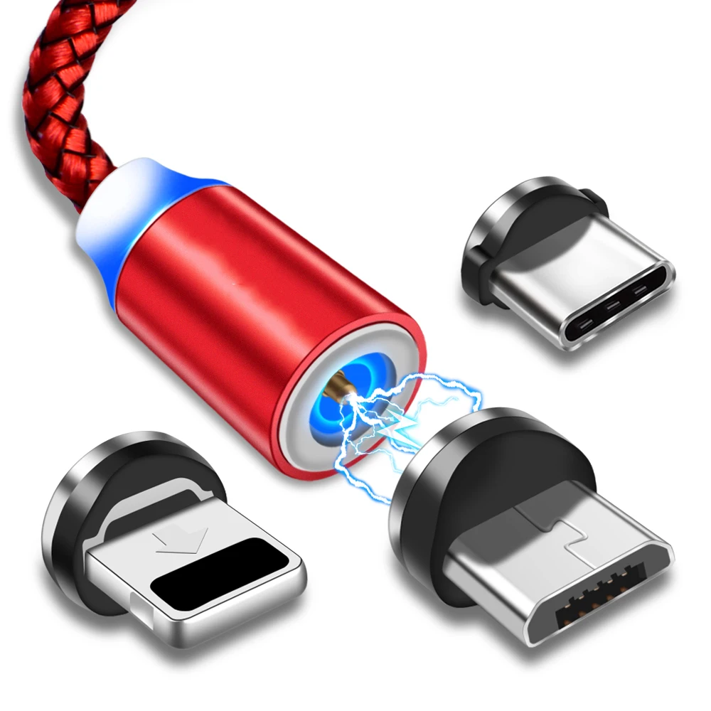 

LED Magnetic Charge Cable Microusb Type C Cable Lighting to USB Cord For Huawei Samsung Magnet Charger Wire For iPhone Usb Cable