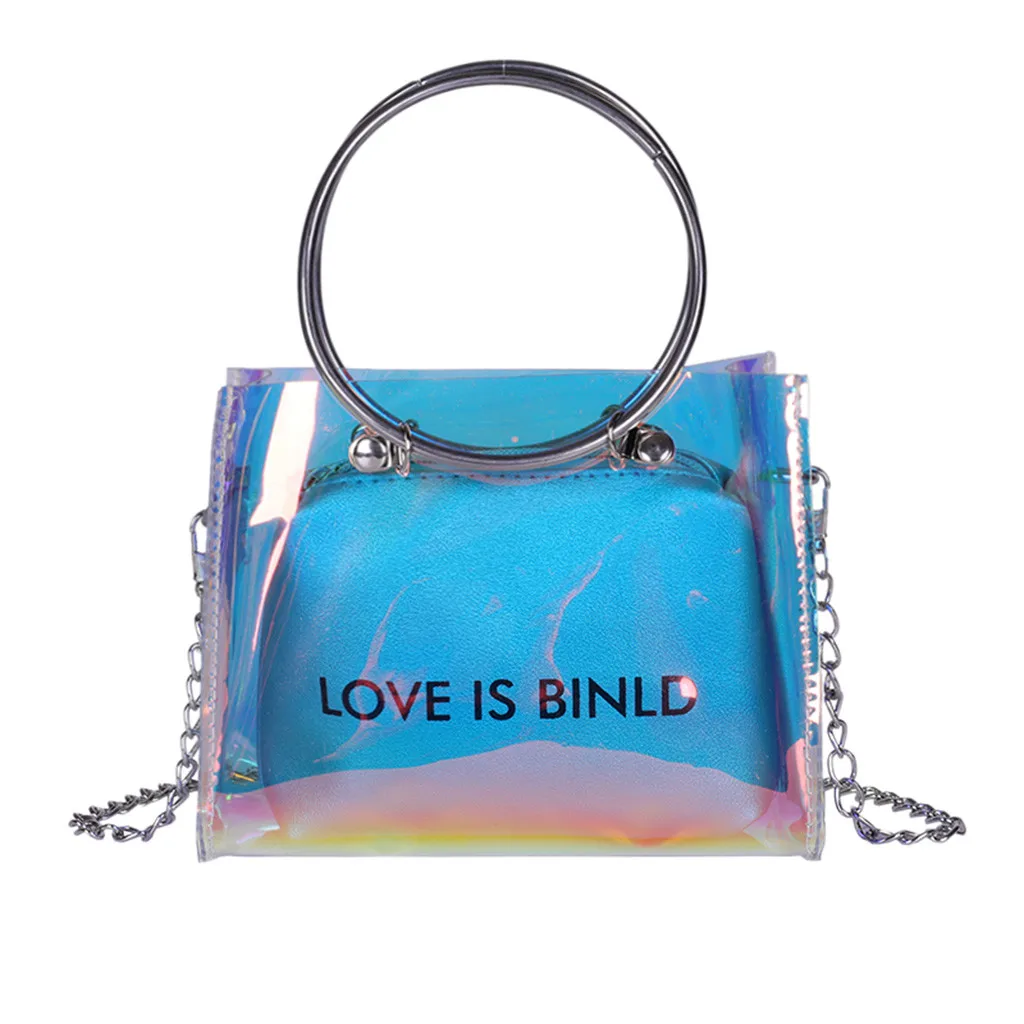 

2019 Fashion Handbag Set Shoulder Bag Strap Lady Jelly Square Bag Shoulder Bag Women Messenger Bag + Hand Wallet