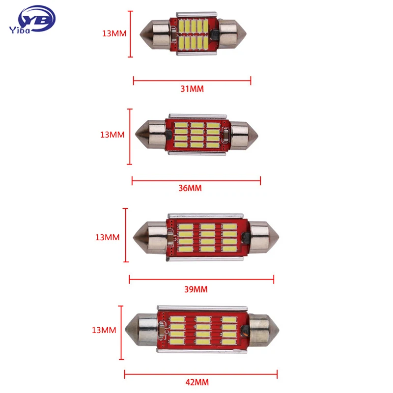 31 мм 36 39 42 C5W C10W 4014 SMD LED CANBUS без ошибок автомобильный фестонный светильник