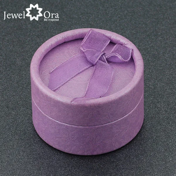 5cmx5cmx3.5cm Gift Box For Ring Purple Round Jewelry Gift Boxes