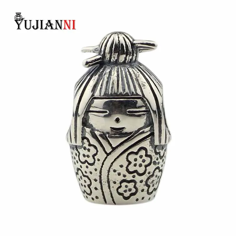 

925 Silver Chopsticks Dolls Beads for DIY Jewelry Making 4mm Hole Charm Fits European Original OHM Troll Bracelet & Necklace