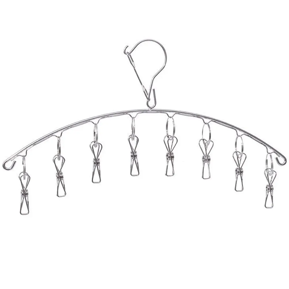 

Laundry Drying Rack Clothes Hanger Shoe Rack Stainless Steel 6/8/10 clips Underwear Simple Socks Hanger