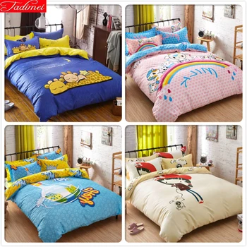 

2019 New Stylish Fashion Kids Bedlinens King Queen Double Size Duvet Cover Quilt Case 1.2/1.5/1.8/2 m Bedsheet Cotton Bedclothes