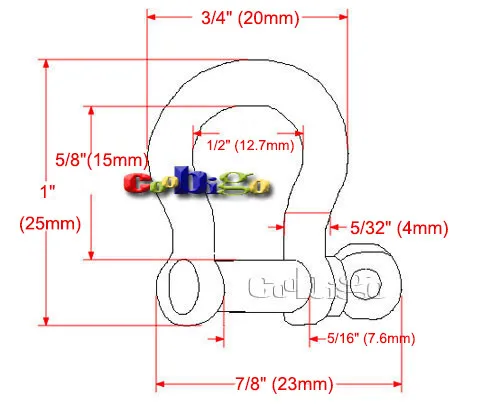 1 шт 5/3" M4 якорь из нержавеющей стали лук Регулируемая Скоба Molle тактический рюкзак Paracord браслет Наборы# FLQ040+ B2