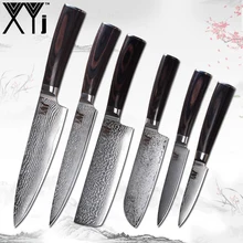 XYj VG10 Core 67 слой дамасской стали нож фрукты 2* утилита 2* Santoku разделочные нарезки шеф-повара кухонный нож набор нож для приготовления пищи