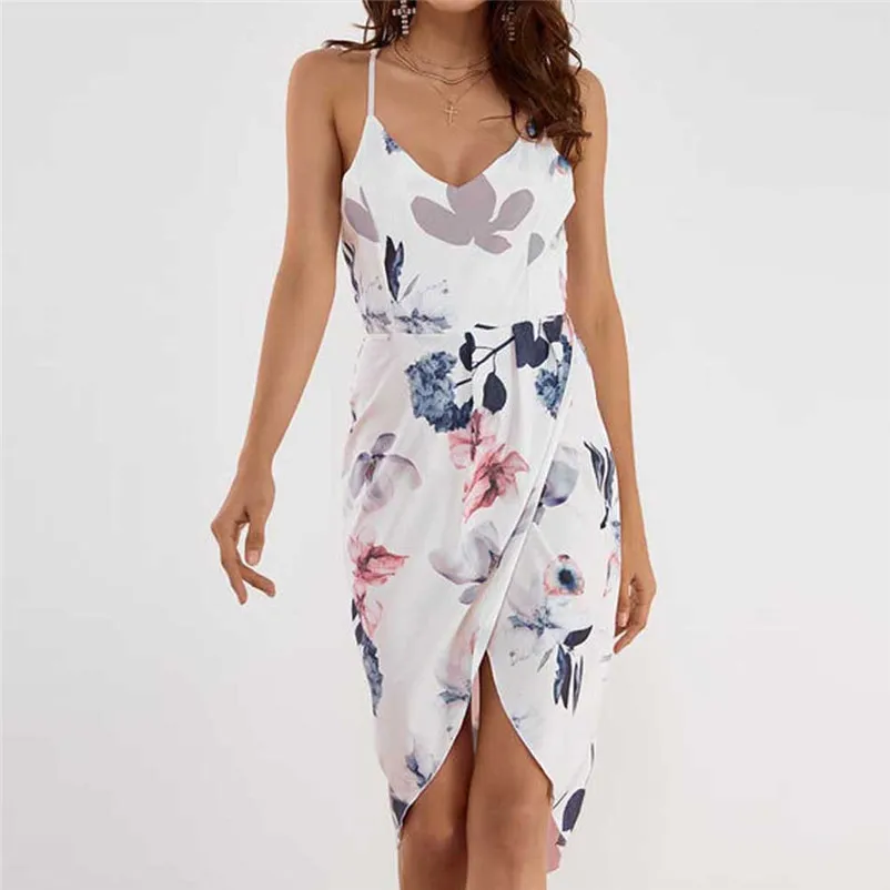 Fashion summer dress 2018 beach dress Women Sexy V Neck Casual Cold Shoulder Split Sleeveless Mini Dress vestido Y09#N (4)
