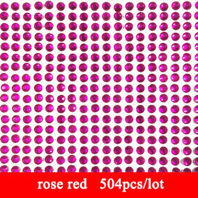 504 шт./лот 6 мм клей стразы акриловая самоклейка Хрустальные стикеры Дети rhinesoens для самостоятельного изготовления 3D ногтей Декор - Цвет: rose