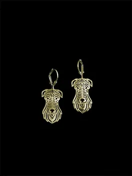 

New 2016 Unique Romantic Gold Silver Color Scottish Deerhound Drop Earrings Wholesale Animal Earrings For Women Girl Aros