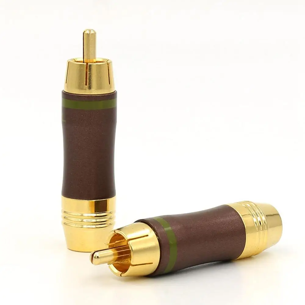 

Free shipping 4pcs RCA Plug Connector RCA Audio Cable HIFI Coaxial Cable Gold Plated audio interconnect Cable