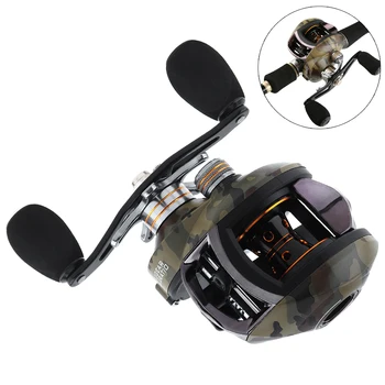 

12+1BB High Speed Durable 8.1:1 Gear Ratio Camouflage Green Fishing Bait Casting Reel Braking Force Right Left Hand Optional