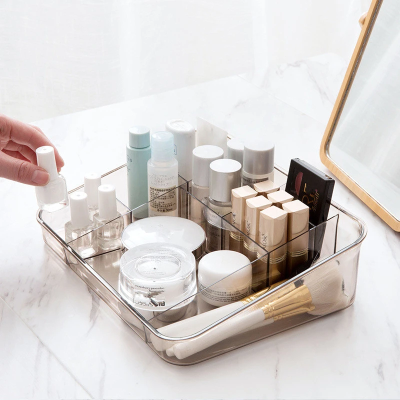 

GOONBQ 1 pc Cosmetic Storage Box Acrylic Makeup Desktop Storage Case Holder Clear Makeup Desktop Organizer Rack Dropshipping