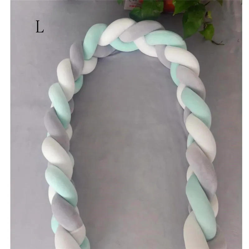 Crib enclosure Anti-collision Baby Colorful Soft Knot Pillow Braided Crib Bumper Decorative Bedding Cushion #4j11 (16)