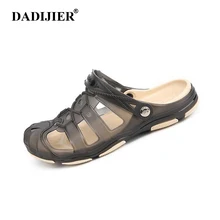 DADIJIER/; мужские сандалии; летние тапочки; Модные мужские повседневные мягкие пляжные туфли высокого качества; прозрачные сандалии на плоской подошве; ST272