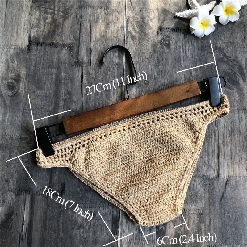 Женский сексуальный вязаный купальник бикини Boho Thong купальник ручной работы трикотажные шорты