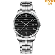 Марка EYKI 30 М Водонепроницаемый Пару Часов reloj mujer мужские часы лучший бренд класса люкс Из Нержавеющей Стали Ремешок Календарь Кварцевые Часы