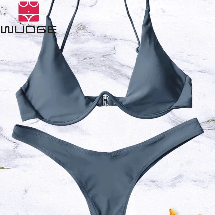 

2018 New Sexy Push Up Bikini Set Micro Triangle Vintage Tong String Brazilian Women Swimsuit Red Beach Bathing SwimwearMonokini