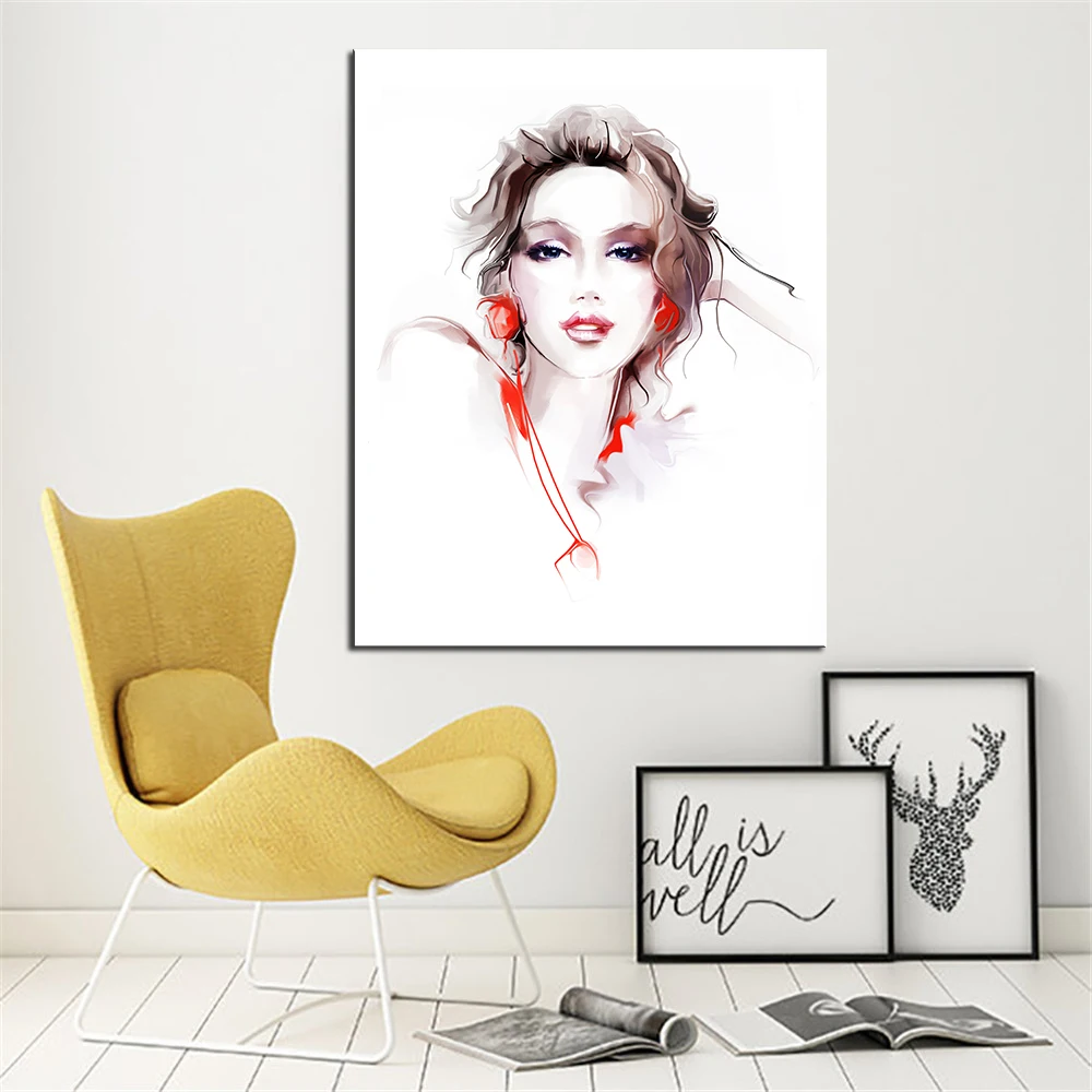 DPARTISAN beautiful girl art Prints Wall Art Canvas Painting Wall