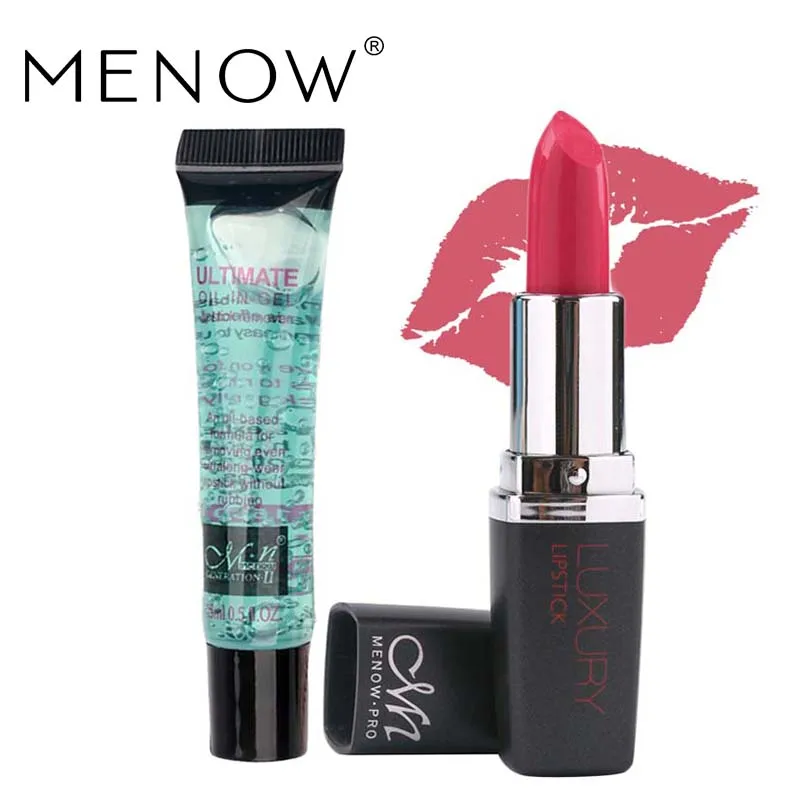 MENOW Brand Make up set 12Colors Beauty Red Matte Lipstick &remover oil