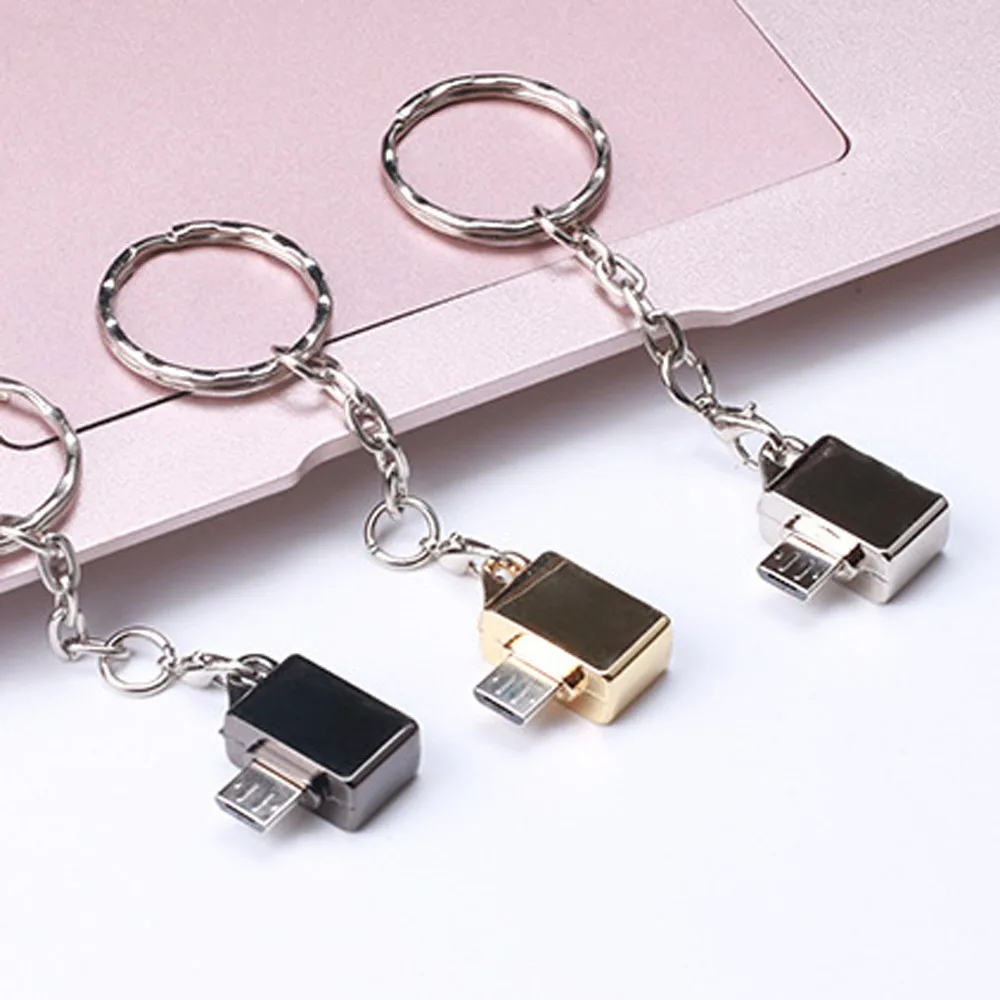 Новинка, лучшая, Металлический Micro USB Мужской к USB 2,0 A Женский Адаптер конвертера OTG с брелоком,, Прямая поставка