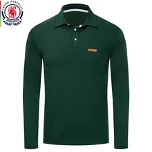 Fredd Marshall, Новинка осени, Мужская рубашка поло, мужская деловая Повседневная Однотонная рубашка поло, Мужская рубашка поло с длинным рукавом, брендовая одежда 062
