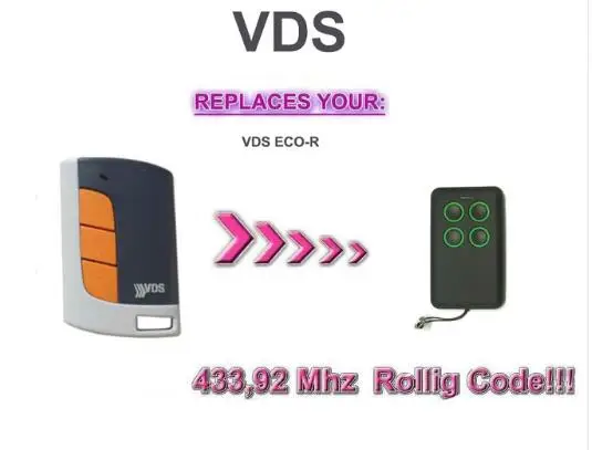 

VDS eco-r rolling code 433.92mhz replacement remote control beautiful