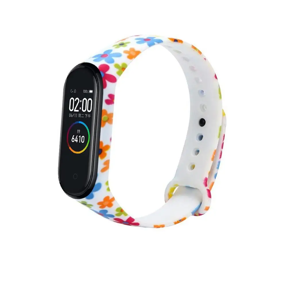 Сменный силиконовый ремешок для браслета Xiaomi Mi Band 4 Новый Модный узор | Наручные