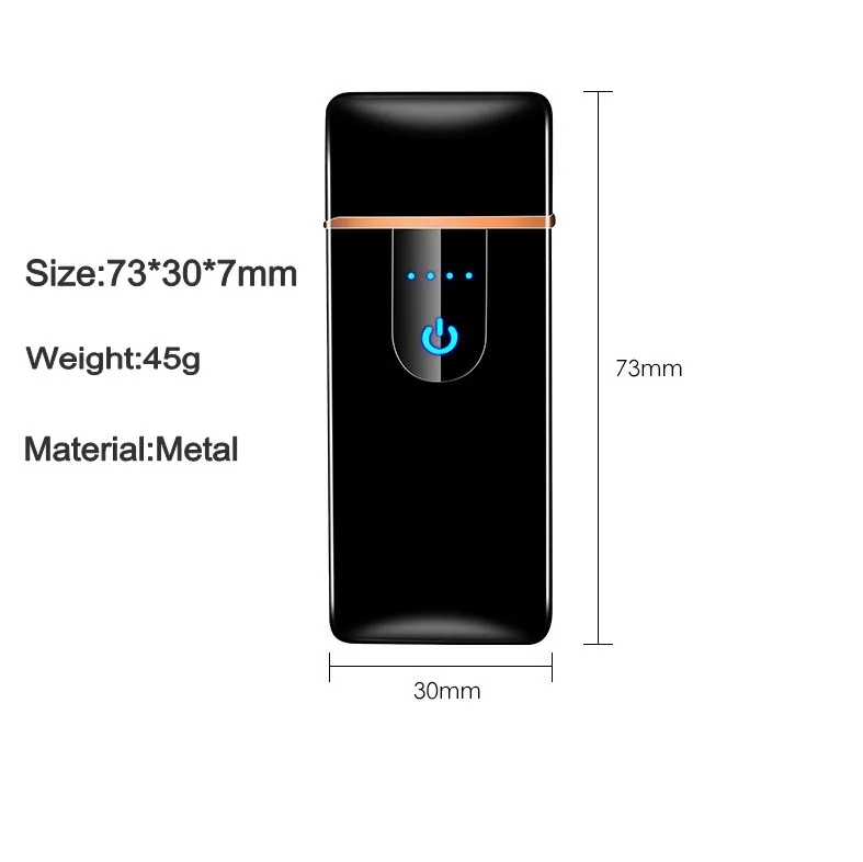 Новые USB перезаряжаемые электрические зажигалки USB электонический прикуриватель двухсторонний зажигание защищенный от ветра для курения аксессуары sigara