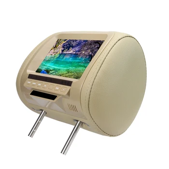 

7" inches High Quality LED Screen Car Seatback Headrest Pillow Monitor Dual Video Inputs and Display Beige Color SH7038