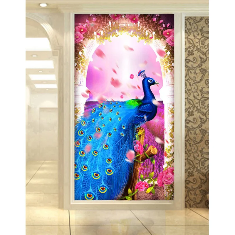 

Youran Peacock,5D, DIY Diamond Painting,Rhinestone Cross Stitch, 3D,Animal Full Round,Diamond Embroidery, Mosaic Kit, Handicraft