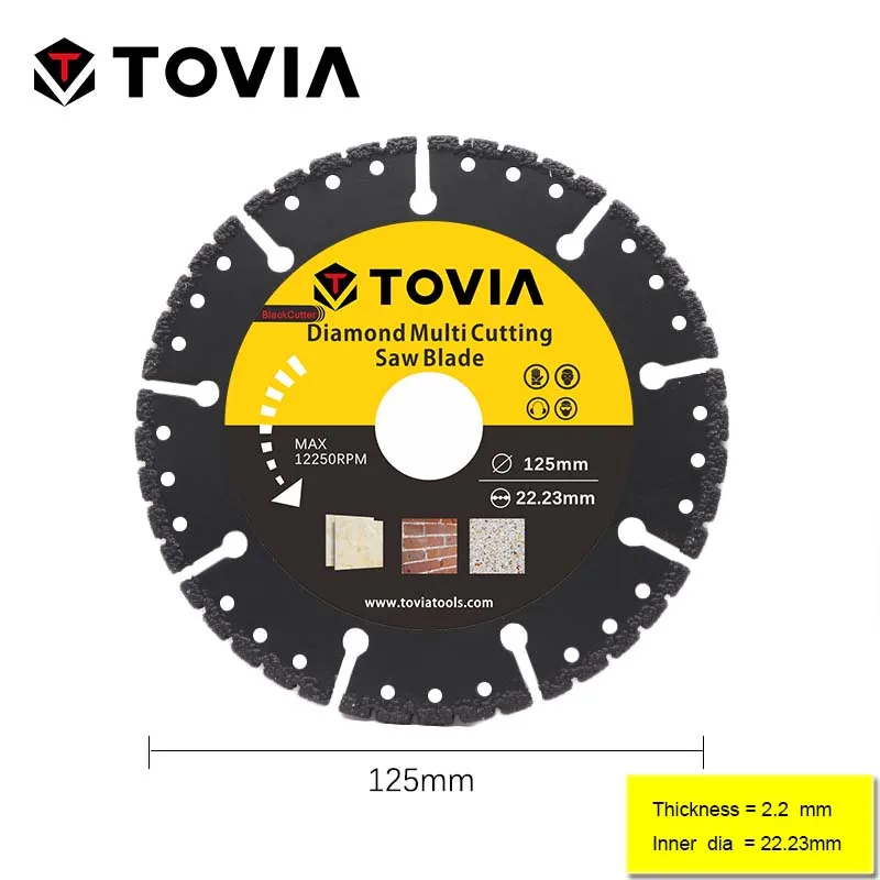 TOVIA 125 мм Алмазная циркулярная пила, мульти режущий Универсальный диск, многоцелевой угловой шлифовальный станок, пила, диск, аксессуары для электроинструмента