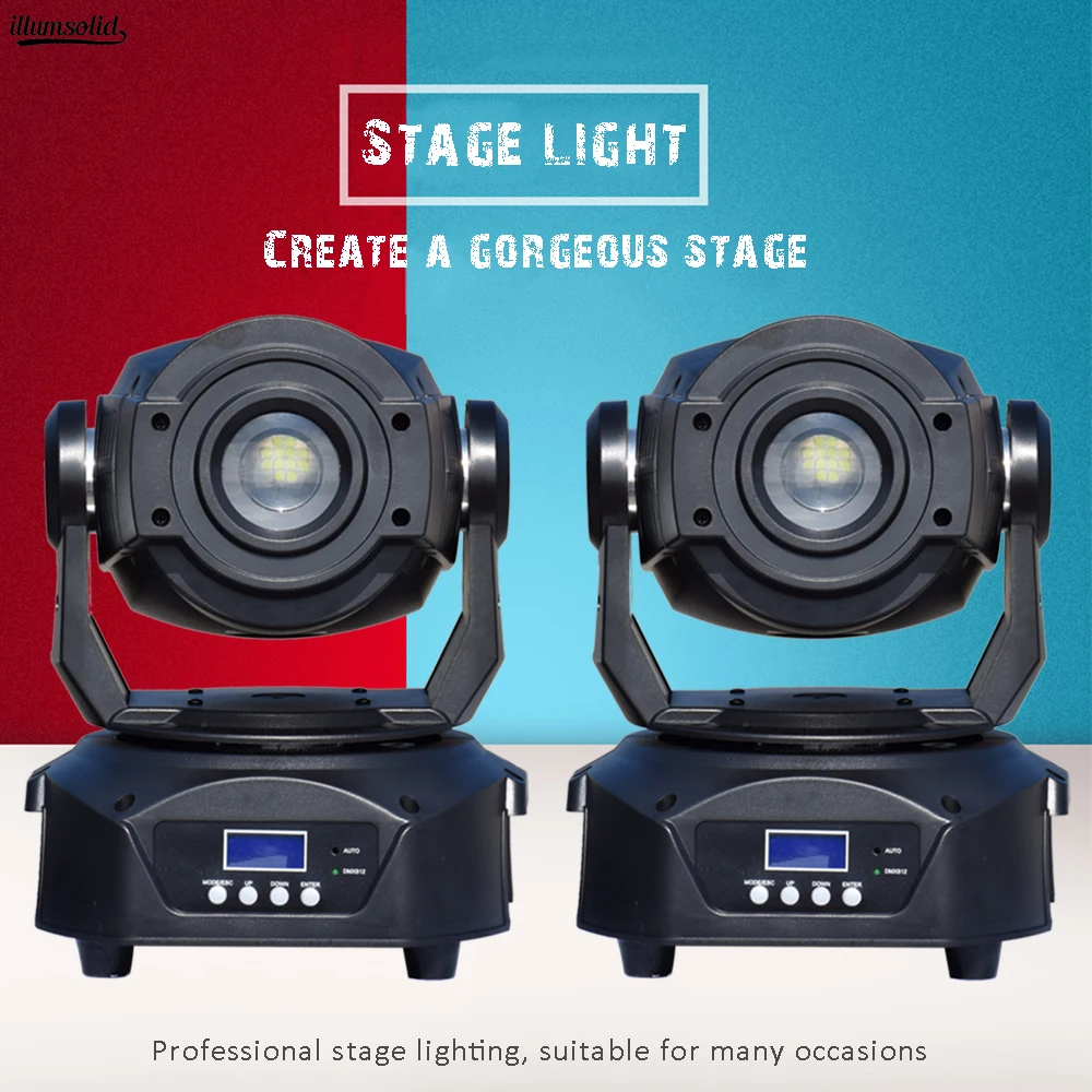 

led moving head gobo light stage mini led spot 90w for dj lights (2 units / package)