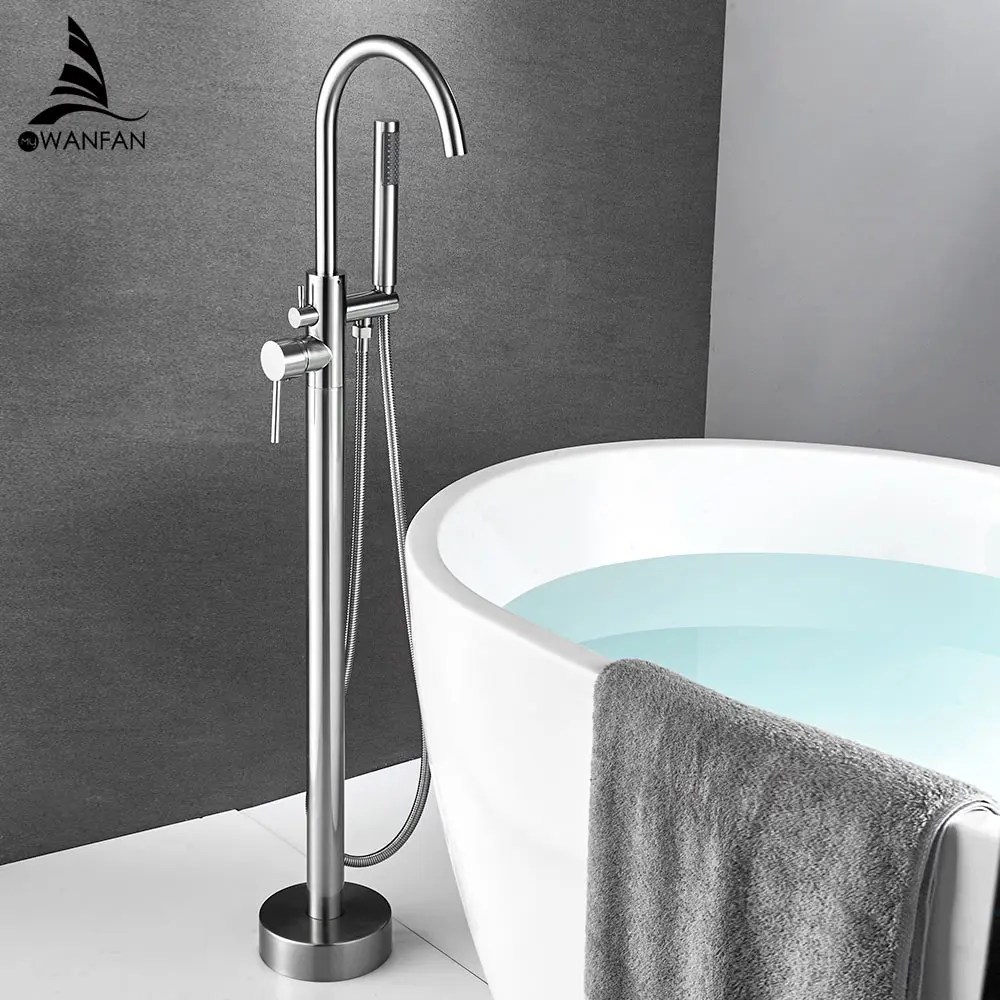 Bathroom Bathtub Faucet 180° Swivel Wall Mount Tub Filler Spout Mixer Tap Chrome 
